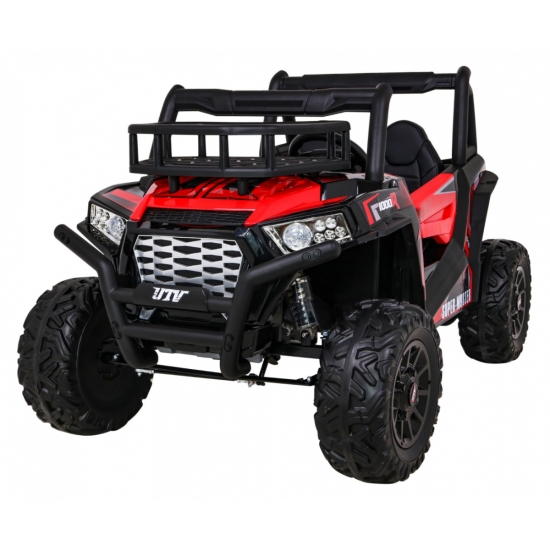 Buggy UTV Terenówka dla dzieci Czerwony + Pilot + Bagażnik + Wolny Start + EVA + MP3 LED