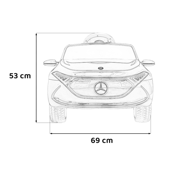 Mercedes Benz AMG EQA dla dzieci Biały + Pilot + 5-punktowe pasy + EVA + Wyświetlacz MP3 + LED