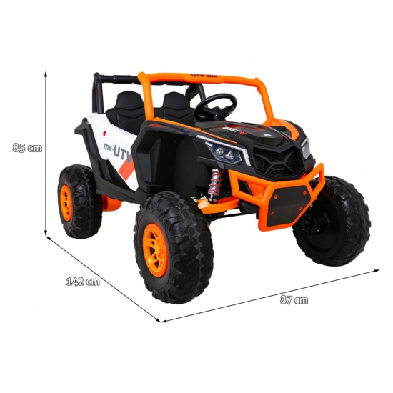 Buggy UTV-MX na akumulator dla dzieci Pomarańczowy + Napęd 4x4 + Pilot + Audio LED + Schowek + EVA + Wolny Start