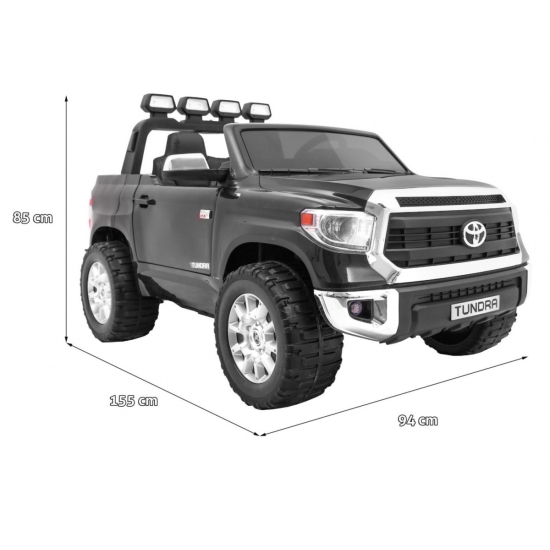 Toyota Tundra XXL dla dzieci Czarny + Pilot + Bagażnik + LED + Audio + EVA + Wolny Start