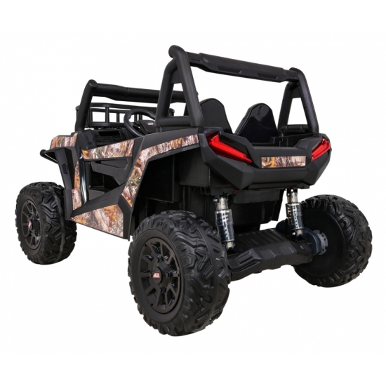 Buggy UTV Terenówka dla dzieci Czarny + Pilot + Bagażnik + Wolny Start + EVA + MP3 LED