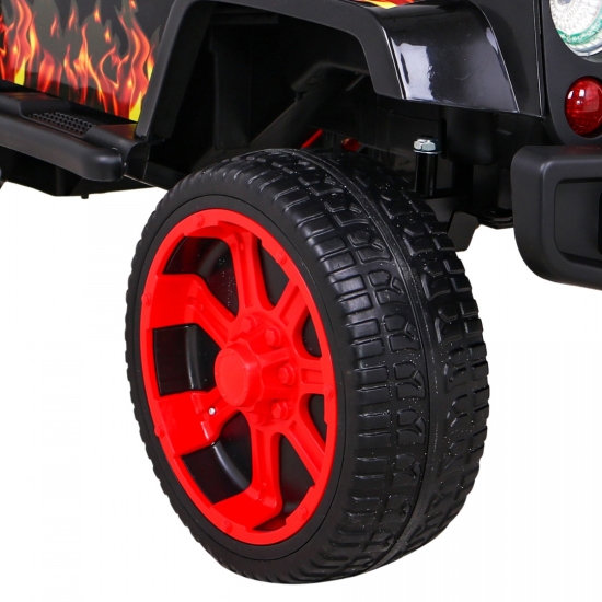 Autko terenowe Raptor Drifter Płomienie + Pilot + Napęd 4x4 + Schowek + Wolny Start + MP3 LED