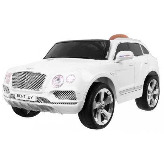 Auto na akumulator Bentley Bentayga dla dzieci Biały + Koła EVA + Radio MP3 + Pilot