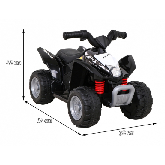 Quad Honda 250X TRX na akumulator Czarny + Klakson + LED + Ekoskóra