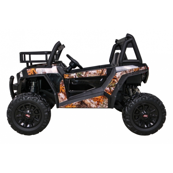 Buggy UTV Terenówka dla dzieci Czarny + Pilot + Bagażnik + Wolny Start + EVA + MP3 LED