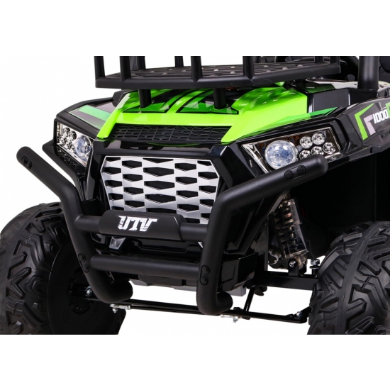 Buggy UTV Terenówka dla dzieci Zielony + Pilot + Bagażnik + Wolny Start + EVA + MP3 LED