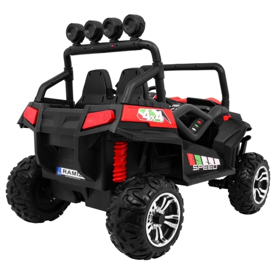 Grand Buggy Strong Lift dla dzieci Czerwony + Napęd 4x4 + Pilot + Bagażnik + Radio MP3 + LED