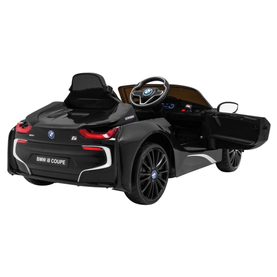 BMW I8 Lift Auto na akumulator Czarny + Pilot + Wolny Start + 3-pkt pasy + MP3 USB + LED