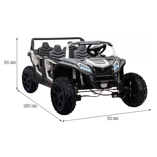 Pojazd 4-osobowy Buggy ATV RACING UTV2000 Z Baterią Li-ion Biały