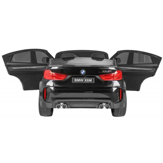 BMW X6M XXL dla 2 dzieci Lakier Czarny + Pilot + Ekoskóra + Pasy + Wolny Start + MP3 + LED