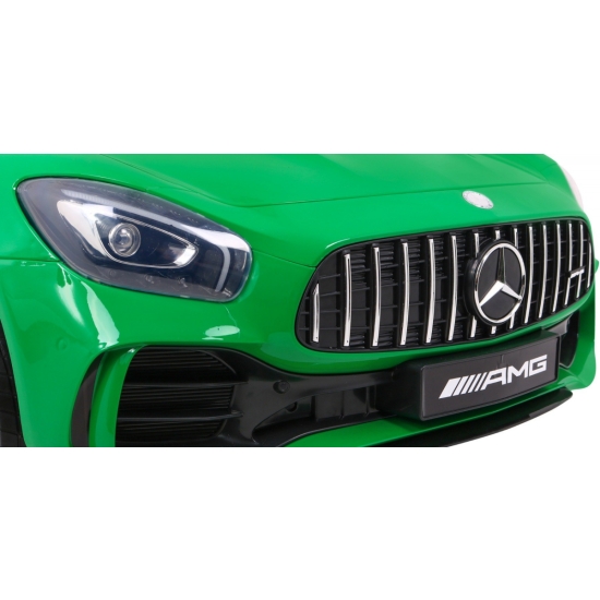 Mercedes-Benz GT R dla dzieci Lakier Zielony + Napęd 4x4 + Nawiew powietrza + Pilot + EVA + MP3 LED