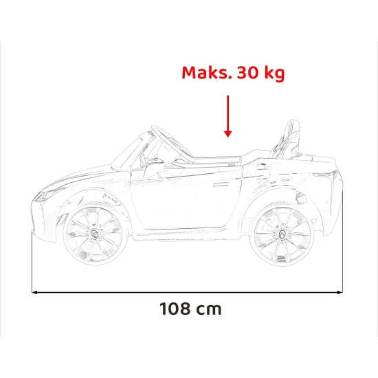 Lexus LC500 na akumulator dla dzieci Biały + Pilot + Wolny Start + EVA + Audio LED