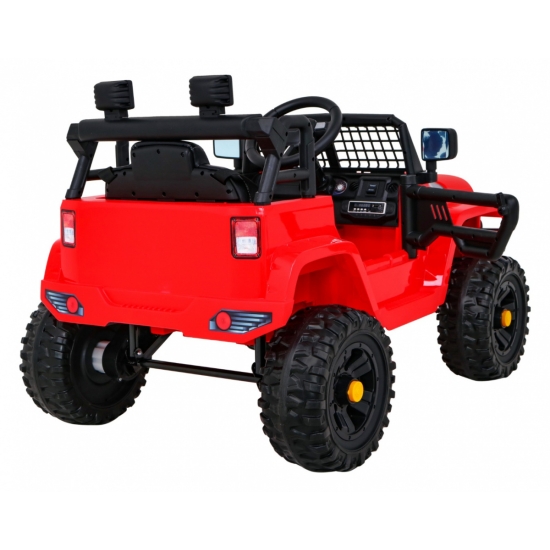 Autko Jeep Dark Night na akumulator dla dzieci Czerwony + Wolny Start + EVA + Audio LED