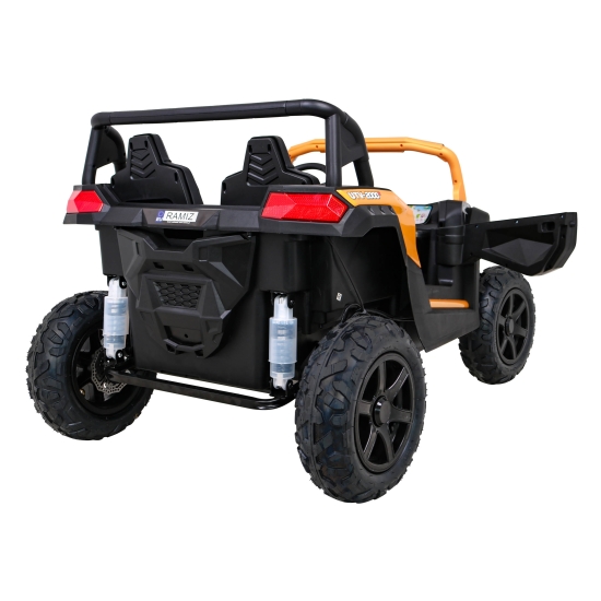 Buggy ATV Strong Racing dla 2 dzieci Złoty + Silnik bezszczotkowy + Pompowane koła + Audio LED