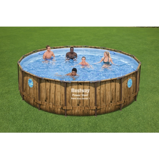 Basen stelażowy Power Steel Swim Vista Series 488x122 Okrągły 16FT BESTWAY 7w1