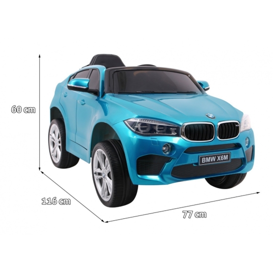 BMW X6M Elektryczne Autko dla dzieci Lakier Niebieski + Pilot + EVA + Wolny Start + Audio + LED