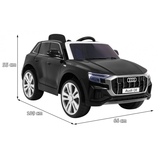 Audi Q8 Lift na akumulator dla dzieci Czarny + Pilot + EVA + Wolny Start + MP3 USB + LED