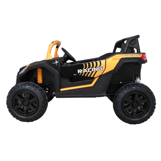 Buggy ATV Strong Racing dla 2 dzieci Złoty + Silnik bezszczotkowy + Pompowane koła + Audio LED