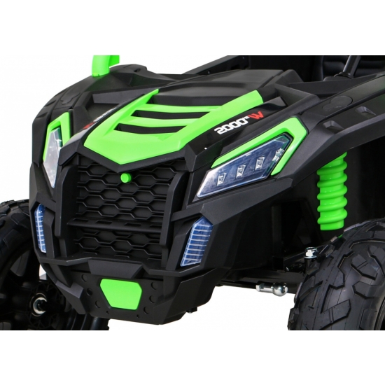 Buggy ATV Strong Racing dla 2 dzieci Zielony + Silnik bezszczotkowy + Pompowane koła + Audio LED