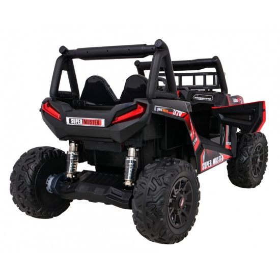 Buggy UTV Terenówka dla dzieci Czerwony + Pilot + Bagażnik + Wolny Start + EVA + MP3 LED