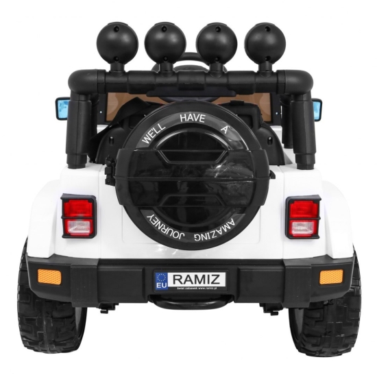 Auto Terenowe Full Time 4WD dla dzieci Biały + Napęd 4x4 + Pilot + Audio LED + Schowek