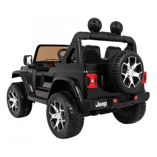 Jeep Wrangler Rubicon na akumulator dla dzieci Czarny + Pilot + Radio MP3 LED + Koła EVA