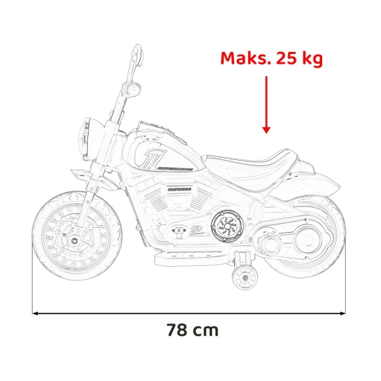 Motorek Chopper FASTER na akumulator dla dzieci Niebieski + Radio FM + Panel audio + LED