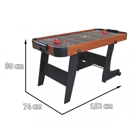 Cymbergaj dla dzieci + Stół do gry z MDF + Rodzinna gra Air Hockey brązowy 152x74x80cm