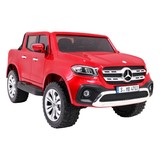 Mercedes Benz X-Class dla dzieci Lakier Czerwony + Pilot + Napęd 4x4 + MP4 + Bagażnik + EVA