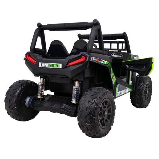 Buggy UTV Terenówka dla dzieci Zielony + Pilot + Bagażnik + Wolny Start + EVA + MP3 LED