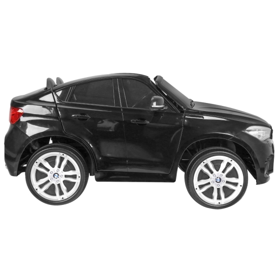 BMW X6M XXL dla 2 dzieci Czarny + Pilot + Ekoskóra + Pasy + Wolny Start + MP3 USB + LED