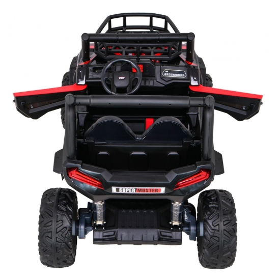 Buggy UTV Terenówka dla dzieci Czerwony + Pilot + Bagażnik + Wolny Start + EVA + MP3 LED