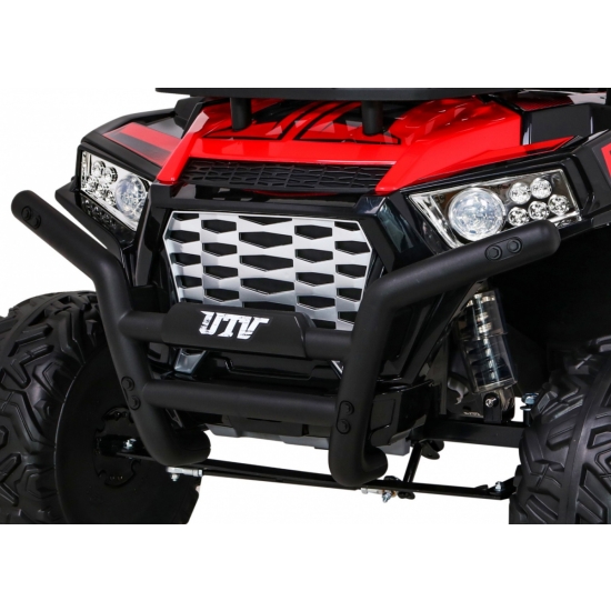 Buggy UTV Terenówka dla dzieci Czerwony + Pilot + Bagażnik + Wolny Start + EVA + MP3 LED