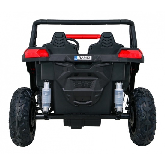 Buggy ATV Strong Racing dla 2 dzieci Czerwony + Silnik bezszczotkowy + Pompowane koła + Audio LED