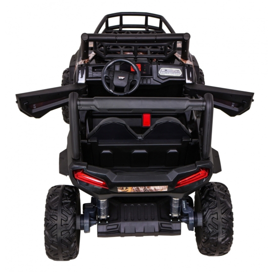 Buggy UTV Terenówka dla dzieci Czarny + Pilot + Bagażnik + Wolny Start + EVA + MP3 LED