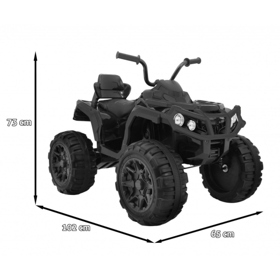 Quad ATV 2.4GHz na akumulator dla dzieci Czarny + Pilot + Koła EVA + Radio MP3 + Wolny Start