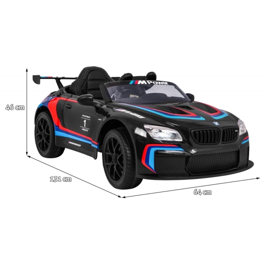 BMW M6 GT3 Auto na akumulator dla dzieci Czarny + Nawiew powietrza + Dźwięki MP3 Światła + Pilot