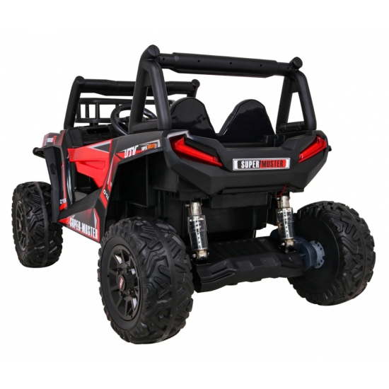 Buggy UTV Terenówka dla dzieci Czerwony + Pilot + Bagażnik + Wolny Start + EVA + MP3 LED