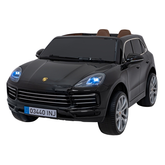 Porsche Cayenne S na akumulator dla dzieci Lakier Czarny + Pilot + Wolny START + EVA + Audio LED