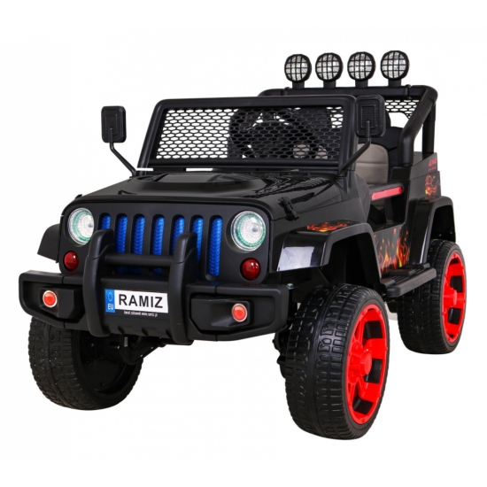 Autko terenowe Raptor Drifter Płomienie + Pilot + Napęd 4x4 + Schowek + Wolny Start + MP3 LED