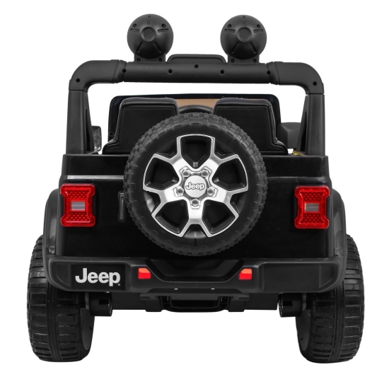 Jeep Wrangler Rubicon na akumulator dla dzieci Czarny + Pilot + Radio MP3 LED + Koła EVA