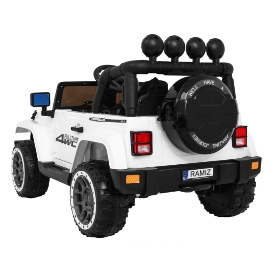 Auto Terenowe Full Time 4WD dla dzieci Biały + Napęd 4x4 + Pilot + Audio LED + Schowek