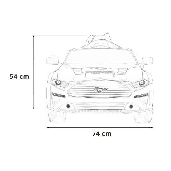 Autko Ford Mustang GT na akumulator dla dzieci Czerwony + Regulacja siedzenia + Audio LED + EVA + Wolny Start