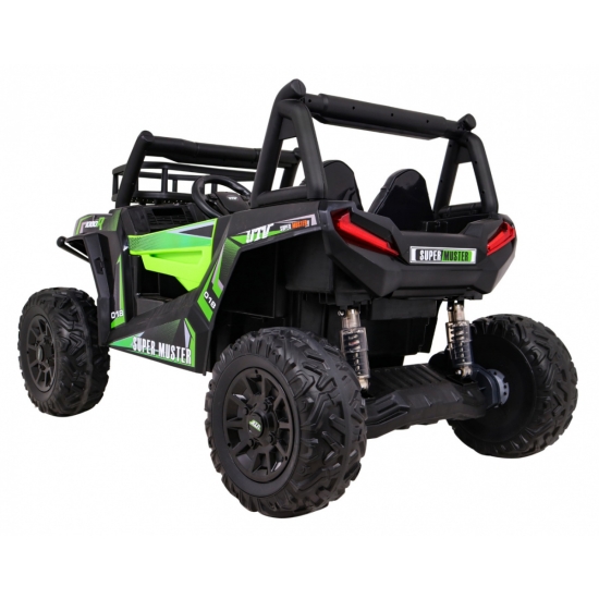 Buggy UTV Terenówka dla dzieci Zielony + Pilot + Bagażnik + Wolny Start + EVA + MP3 LED