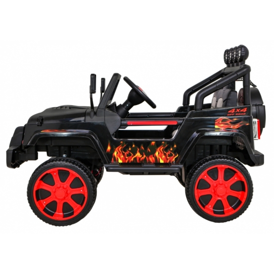 Autko terenowe Raptor Drifter Płomienie + Pilot + Napęd 4x4 + Schowek + Wolny Start + MP3 LED