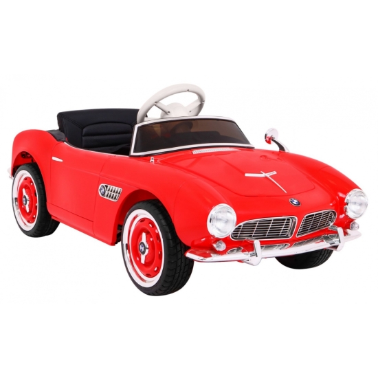 Autko BMW 507 Retro elektryczne dla dzieci Czerwony + Audio LED + Pilot + Ekoskóra + EVA + Wolny Start