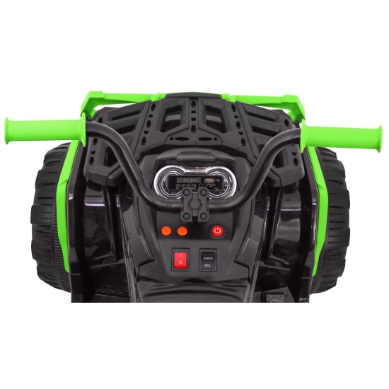 Quad ATV na akumulator dla dzieci Czarno-zielony + Koła EVA + Radio MP3 + LED + Wolny Start