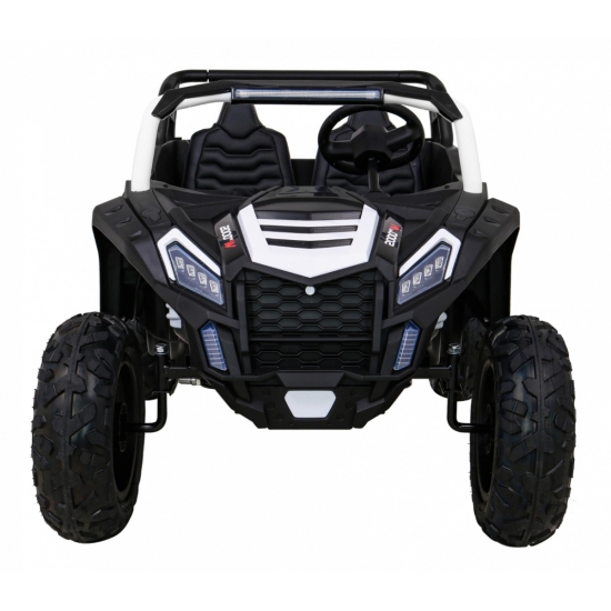 Buggy ATV Strong Racing dla 2 dzieci Biały + Silnik bezszczotkowy + Pompowane koła + Audio LED