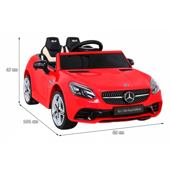 Mercedes Benz SLC300 Auto na akumulator dla dzieci Czerwony + Dźwięki MP3 Światła + Pilot + Wolny Start