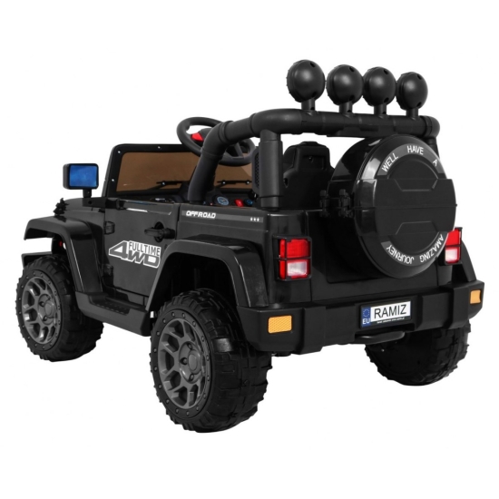 Auto Terenowe Full Time 4WD dla dzieci Czarny + Napęd 4x4 + Pilot + Audio LED + Schowek